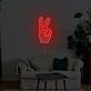 Minimalistisches Peace Handzeichen LED Neonschild Rotes Neon Wandlicht für Wohnzimmer Schlafzimmer und moderne ruhige Einrichtung