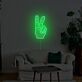 Minimalistisches Peace Handzeichen LED Neonschild Rotes Neon Wandlicht für Wohnzimmer Schlafzimmer und moderne ruhige Einrichtung