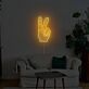 Minimalistisches Peace Handzeichen LED Neonschild Rotes Neon Wandlicht für Wohnzimmer Schlafzimmer und moderne ruhige Einrichtung