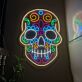 Bunter Totenkopf LED Neonschild Moderne Wandbeleuchtung im mexikanischen Stil für Wohnzimmer Bar Studio und kreative Räume
