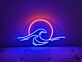 Meereswelle mit Sonne LED-Neonschild Wohnzimmer Bar