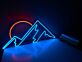 Berg mit Sonnenuntergang LED-Neonschild Wohnzimmer Büro