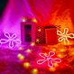 Blumenmotiv im Retro-Stil als LED-Neonschild