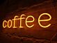 Coffee LED Neon Schriftzug als moderne Wanddekoration