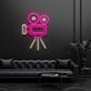 Modernes LED Neonschild mit Filmkamera Design für Wohnzimmer Home Office Studio und kreative Wanddekoration