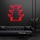 Modernes LED Neonschild mit abstrakter Pagoden Silhouette für Wohnzimmer Loft und stilvolle Wanddekoration