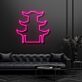 Modernes LED Neonschild mit abstrakter Pagoden Silhouette für Wohnzimmer Loft und stilvolle Wanddekoration