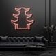 Modernes LED Neonschild mit abstrakter Pagoden Silhouette für Wohnzimmer Loft und stilvolle Wanddekoration