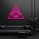 Modernes LED Neonschild mit geometrischem Augen Motiv im Dreieck für modernes Interior Design und stilvolle Wanddekoration