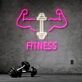 Fitness With Workout Drawing Neon Sign