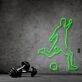 Modernes LED Neonschild mit Fußballspieler Silhouette als dynamische Wanddekoration für Fitnessraum, Hobbyraum und sportliche Wohnbereiche
