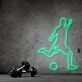 Modernes LED Neonschild mit Fußballspieler Silhouette als dynamische Wanddekoration für Fitnessraum, Hobbyraum und sportliche Wohnbereiche