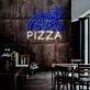 Halbe Pizza und Stück LED Neonschild