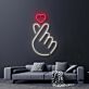 LED Neonschild mit Fingerherz Motiv als moderne Wanddekoration für Wohnzimmer, Schlafzimmer oder als liebevolles Geschenk