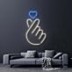 LED Neonschild mit Fingerherz Motiv als moderne Wanddekoration für Wohnzimmer, Schlafzimmer oder als liebevolles Geschenk