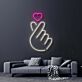 LED Neonschild mit Fingerherz Motiv als moderne Wanddekoration für Wohnzimmer, Schlafzimmer oder als liebevolles Geschenk
