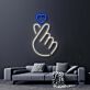 LED Neonschild mit Fingerherz Motiv als moderne Wanddekoration für Wohnzimmer, Schlafzimmer oder als liebevolles Geschenk