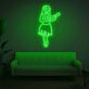 Hula-Tänzerin mit Ukulele LED-Neonschild Wohnzimmer Bar