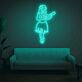 Hula-Tänzerin mit Ukulele LED-Neonschild Wohnzimmer Bar
