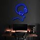 Modernes LED Neonschild mit Kopfhörer und abstraktem Gesichtsprofil als stilvolle Wanddekoration für Musikzimmer, Gaming Setup oder Home Office