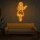 Hula-Tänzerin mit Ukulele LED-Neonschild Wohnzimmer Bar