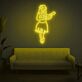 Hula-Tänzerin mit Ukulele LED-Neonschild Wohnzimmer Bar