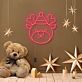 Weihnachtliches LED Neonschild mit Bärenmotiv als sanfte Wandbeleuchtung fürs Kinderzimmer