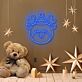 Weihnachtliches LED Neonschild mit Bärenmotiv als sanfte Wandbeleuchtung fürs Kinderzimmer