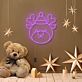 Weihnachtliches LED Neonschild mit Bärenmotiv als sanfte Wandbeleuchtung fürs Kinderzimmer