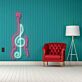 Elegantes Geigen LED Neonschild mit Musiknoten Design für Wohnzimmer Musikzimmer und stilvolle Wanddekoration