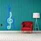 Elegantes Geigen LED Neonschild mit Musiknoten Design für Wohnzimmer Musikzimmer und stilvolle Wanddekoration