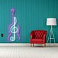 Elegantes Geigen LED Neonschild mit Musiknoten Design für Wohnzimmer Musikzimmer und stilvolle Wanddekoration