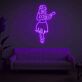 Hula-Tänzerin mit Ukulele LED-Neonschild Wohnzimmer Bar