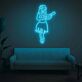 Hula-Tänzerin mit Ukulele LED-Neonschild Wohnzimmer Bar