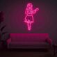 Hula-Tänzerin mit Ukulele LED-Neonschild Wohnzimmer Bar