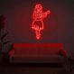 Hula-Tänzerin mit Ukulele LED-Neonschild Wohnzimmer Bar