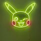 Niedliches Cartoon Gesicht LED Neonschild mit zwinkerndem Ausdruck für Kinderzimmer und moderne Wanddeko