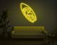 Surfbrett mit Wellen und Sonne LED-Neonschild für Wohnzimmer oder Surflounge