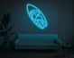 Surfbrett mit Wellen und Sonne LED-Neonschild für Wohnzimmer oder Surflounge