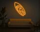 Surfbrett mit Wellen und Sonne LED-Neonschild für Wohnzimmer oder Surflounge
