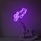 Violinschlüssel mit Noten als LED-Neonschild