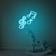Violinschlüssel mit Noten als LED-Neonschild