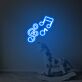Violinschlüssel mit Noten als LED-Neonschild