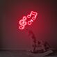 Violinschlüssel mit Noten als LED-Neonschild
