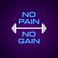 No Pain No Gain Barbell Neon Sign For Gym And Fitness Room