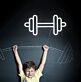 Hantel LED Neonschild für Home Gym Fitnessraum und moderne Wandbeleuchtung