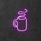 Kaffeetasse mit Dampf als LED-Neonschild