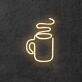 Kaffeetasse mit Dampf als LED-Neonschild