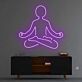 Meditation im Lotussitz als LED-Neonschild