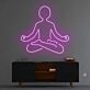 Meditierende Figur im Lotussitz LED-Neonschild Wohnzimmer Yoga Studio